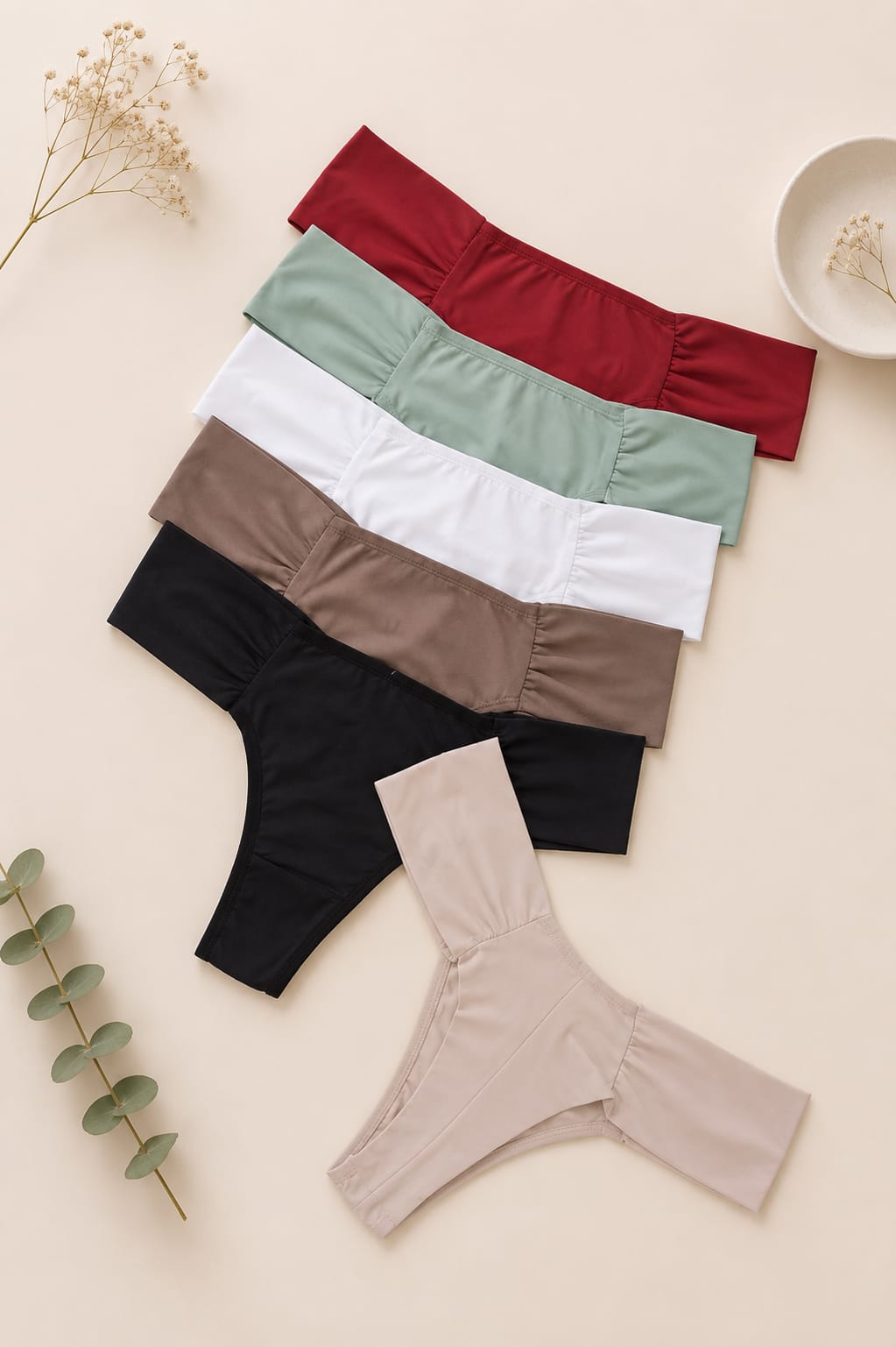 KIT COM TRÊS CALCINHAS FIO DUPLO CORES SORTIDAS