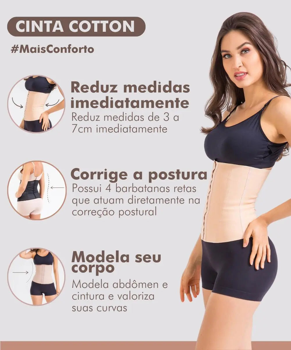 Cinta Modeladora Abdominal Feminina Compressão Reduz Medidas