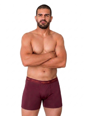 kit com 3 cueca Boxer Poliamida Cores variadas
